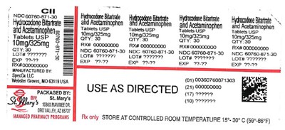 60760-871 - HYDROCODONE 60760 871 30